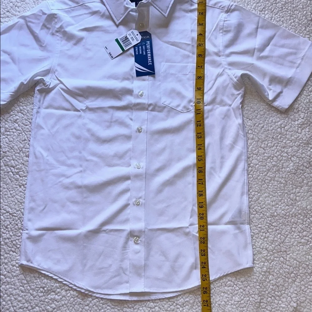 Nautica Kids White Short Sleeve Button-Down Shirt